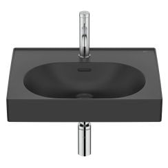 Roca Meridian umývadlo 55x46 cm obdĺžnik klasické umývadlo-umývadlo na nábytok čierna A327741080