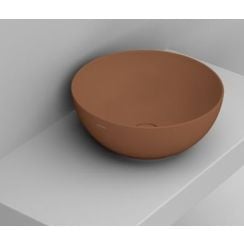 Ceramica Dolomite Noemi umývadlo 44x44 cm okrúhly pultové umývadlo hnedá/béžová matná D310661