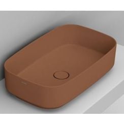Ceramica Dolomite Noemi umývadlo 62x38 cm obdĺžnik pultové umývadlo hnedá/béžová matná D311061