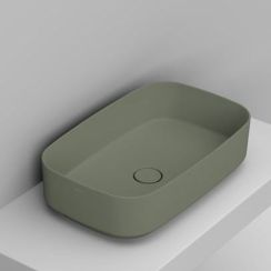 Ceramica Dolomite Noemi umývadlo 62x38 cm obdĺžnik pultové umývadlo zelená matná D311075