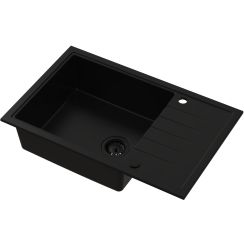 Ruvetti Axel granitový drez 78x50 cm čierna 3001AX_FB160XL_W