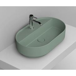Ceramica Dolomite Noemi umývadlo 65x40 cm oválny pultové umývadlo zelená matná D312075
