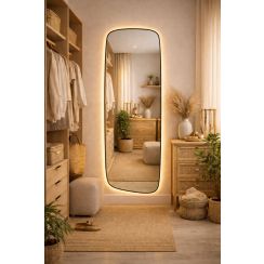 Baltica Design Stone Calm zrkadlo 50x155 cm s osvetlením čierna 5904107932583