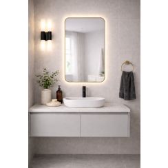 Baltica Design Stone Aura zrkadlo 60x90 cm s osvetlením zlatá 5904107932835