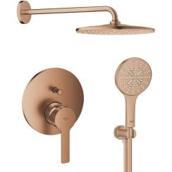 Súprava horná sprcha so sprchovacím ramenom Grohe Rainshower Mono 26558DL0, vaňová/sprchová batéria Grohe Lineare 24064DL1, 26574DL0, 26658DL0, 28388DA1