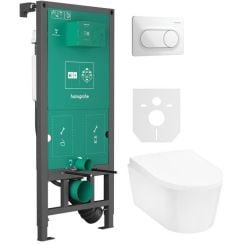 Súprava WC misa Hansgrohe EluPura S 60193450, podomietková konštrukcia Hansgrohe iFrame universal 01022180, 60148450, 66002450