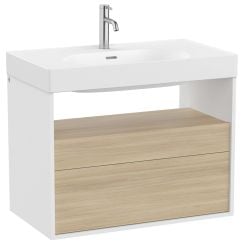 Roca Meridian skrinka 80x46x56.5 cm závesná kúpeľňová skrinka pod umývadlo biela-dub A858107607