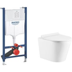 Súprava podomietková konštrukcia Grohe Solido 38971000, WC misa s pomaly sa sklápajúcim sedadlom Hagser Otis HGR30000042