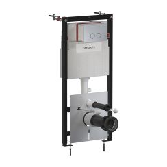 Omnires Eco Flush Set podomietkový konšrukcia so splachovacím tlačidlom pre nástennú misu STFWCECO1R45-RNI