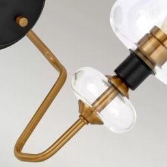 Elstead Lighting Armand nástenná lampa 2x40 W čierna-mosadzná DL-ARMAND2-AB