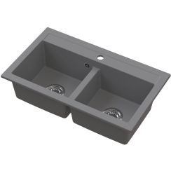 Ruvetti Doblo granitový drez 75.6x44.7 cm sivá/grafitová/ónyxová 3001DO_GR_W