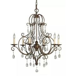 Elstead Lighting Chateau závesné svietidlo 6x60 W hnedá FE-CHATEAU6