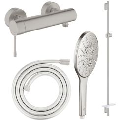 Súprava sprchová batéria Grohe Essence 33636DC1, sprchová tyč Grohe Rainshower 26603DC0, 26574DC0, 28388DC1