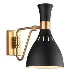 Elstead Lighting Joan nástenná lampa 1x60 W čierna-mosadzná FE-JOAN1-MB