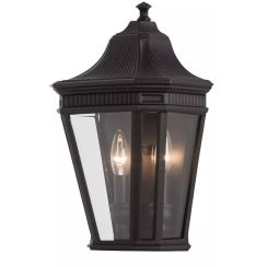 Elstead Lighting Cotswold Lane vonkajšia stojaca lampa 2x60 W čierna FE-COTSLN7-BK