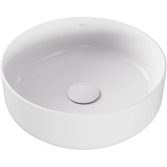 Besco Clea umývadlo 34.6x34.6 cm okrúhly pultové umývadlo biela lesklá UNC-35-CLB