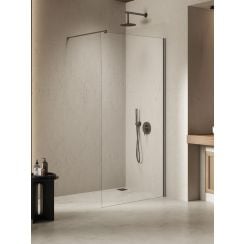 New Trendy Nesta Gunmetal Brushed stena sprchového kúta walk -in 110 cm kladivková farba brúsený/sklo priehľadné K-1758