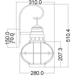 Elstead Lighting Bridge Point vonkajšie nástenné svietidlo 1x60 W mosadzná KL-BRIDGEPOINT-L-NBR