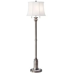 Elstead Lighting Stateroom stojaca lampa 2x60 W biela-niklová FE-STATEROOM-FL-AN