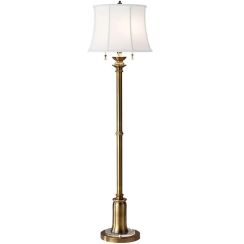 Elstead Lighting Stateroom stojaca lampa 2x60 W biela-mosadzná FE-STATEROOM-FL-BB