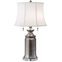 Elstead Lighting Stateroom stolová lampa 2x60 W biela-niklová FE-STATEROOM-TL-AN