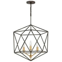 Elstead Lighting Astrid závesné svietidlo 3x60 W zlatá-hnedá HK-ASTRID-3P