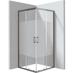 Deante Funkia Evo sprchovací kút 80x80 cm obdĺžniková grafitová matné/vzorované sklo KYCDE88P