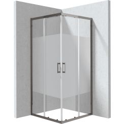 Deante Funkia Evo sprchovací kút 90x90 cm obdĺžniková grafitová matné/vzorované sklo KYC_DE99P
