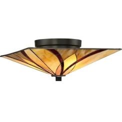 Elstead Lighting Asheville stropné svietidlo 2x60 W jantárová-červená-krémová QZ-ASHEVILLE-F