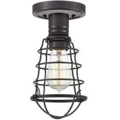 Elstead Lighting Mixon stropné svietidlo 1x60 W hnedá QZ-MIXON-SF-PN