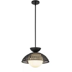 Elstead Lighting Perth závesné svietidlo 1x60 W čierna ALM-PERTH-P-BK