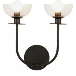 Elstead Lighting Sylvia nástenná lampa 2x40 W čierna ALM-SYLVIA-2WB-BK-CL