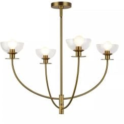 Elstead Lighting Sylvia stropné svietidlo 4x40 W zlatá ALM-SYLVIA4-BG-CL