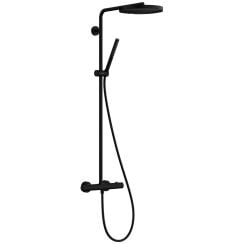 Hansgrohe Pulsify S Puro sprchová súprava nástenná s termostatom s dažďovou sprchou čierna 24223670