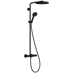 Hansgrohe Pulsify S sprchová súprava nástenná s termostatom s dažďovou sprchou čierna 24236670