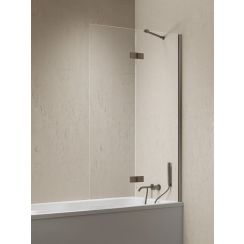 New Trendy Nesta Gunmetal Brushed vaňová zástena 100 cm dvojdielny brúsené/číre sklo P-0258-WL