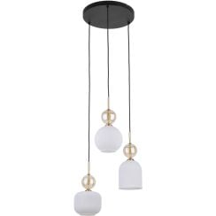 TK Lighting Sophia Cognac White závesné svietidlo 3x10 W biela-zlatá 11592