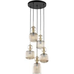 TK Lighting Sophia Cognac závesné svietidlo 5x10 W hnedá-jantárová 11043