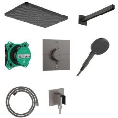 Hansgrohe Raindance Alive Q sprchová súprava podomietková s termostatom s dažďovou sprchou čierna 24620340