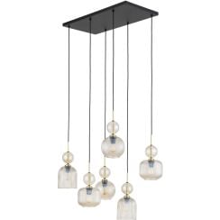TK Lighting Sophia Cognac závesné svietidlo 6x10 W hnedá-jantárová 11044