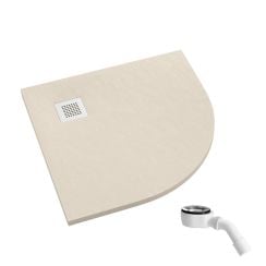 Schedpol Kalait Cashmere Stone polkruhová sprchová vanička 90x90 cm béžová 3.3104/PK/ST-M2