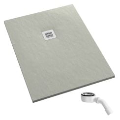 Schedpol Kalait Cement Stone obdĺžniková sprchová vanička 180x100 cm cementová 3.3131/CT/ST-M2