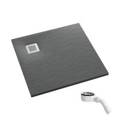 Schedpol Kalait Grey Stone štvorcová sprchová vanička 80x80 cm sivá 3.3100/S/ST-M2