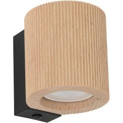 TK Lighting Eve nástenná lampa 1x10 W čierna-drevená 11443