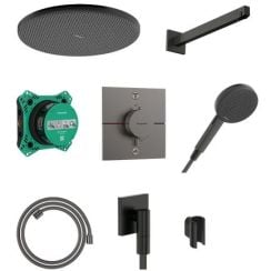 Hansgrohe Raindance Alive S sprchová súprava podomietková s termostatom s dažďovou sprchou čierna 24630340