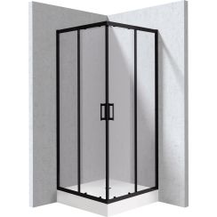 Deante Funkia Evo sprchový kút so sprchovou vaničkou 90x90 cm obdĺžniková čierna matné/priehľadné sklo KYCZN099P