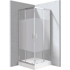 Deante Funkia Evo sprchový kút so sprchovou vaničkou 90x90 cm obdĺžniková chromová lesklé/vzorované sklo KYCZ0E99P
