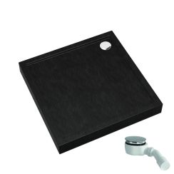 Schedpol Competia New Black Stone štvorcová sprchová vanička 80x80 cm čierna 3.4630/C/ST