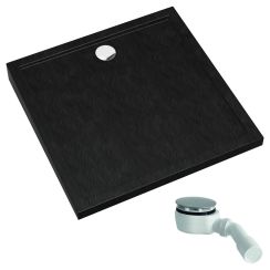 Schedpol Caspar New Black Stone štvorcová sprchová vanička 90x90 cm čierna 3.2831/C/ST