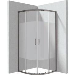 Deante Funkia Evo sprchovací kút 80x80 cm polkruhová grafitová matné/vzorované sklo KYPDE88P